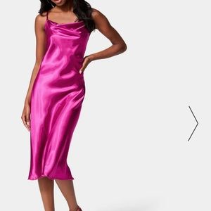 Bebe Satin Midi Dress